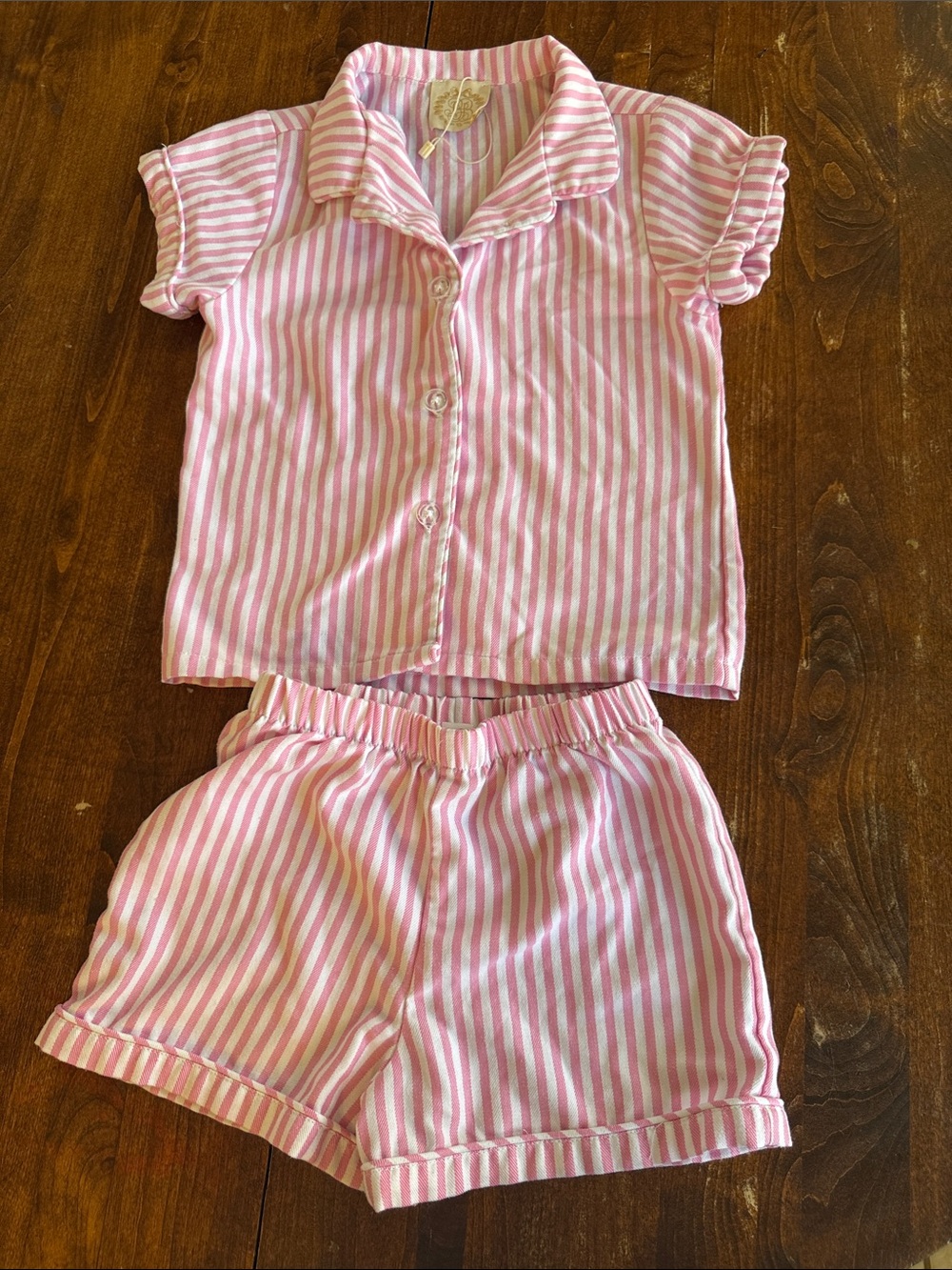 The Beaufort Bonnet Company Pink & White Striped Short Pajama Set
